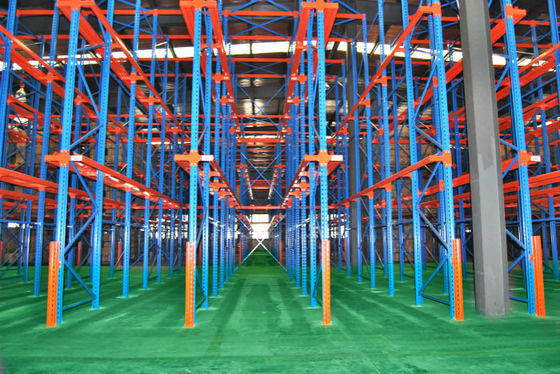 Medium Duty Multiple Drive In Pallet Rack With Powder Coat Paint Finish