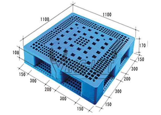 Euro Standard Twice Welding Forming Plastic Pallet For Shelves 1100L*1100W*170H
